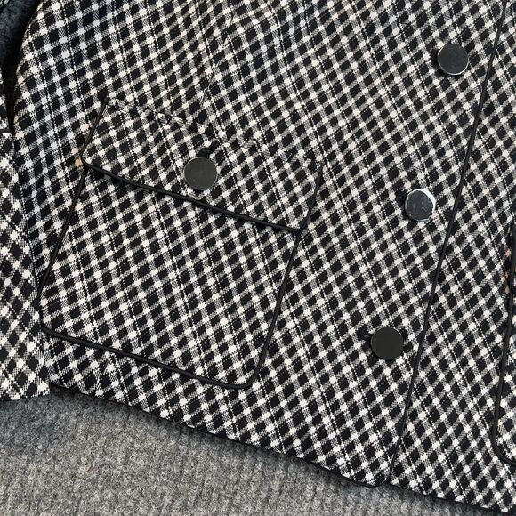 SPANX Womens Size XL Ponte Lady Jacket Stretch Jacquard Black Plaid Blazer NEW - Picture 4 of 12